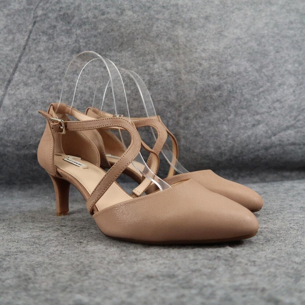 Alex Marie Shoes Womens 7.5 D'Orsay Heels Formal Event Pump Leather Ankle Strap